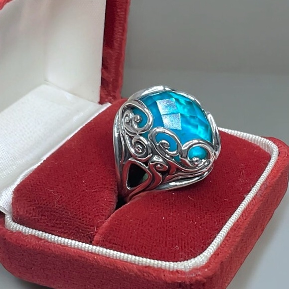🌺Carolyn Pollack Sterling & Blue Quartz Ring - Picture 4 of 14